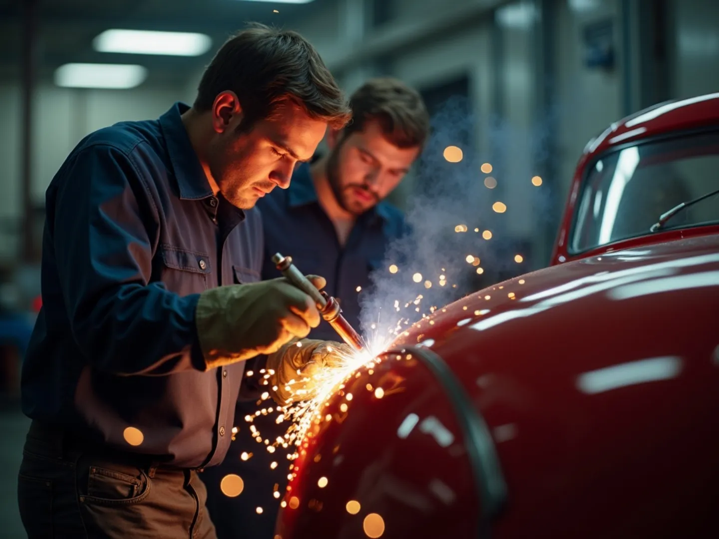 Autoline Body Repair Specialists restoring a classic car